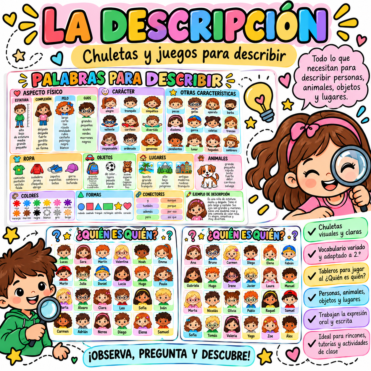 FICHAS PARA TRABAJAR LA DESCRIPCIÓN