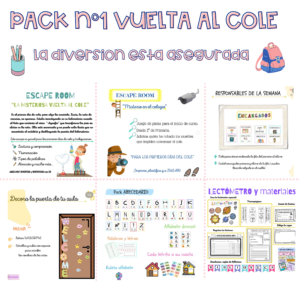 Pack nº1 Vuelta al Cole: Escape Rooms y Decoración de Aula Primaria (PDF)