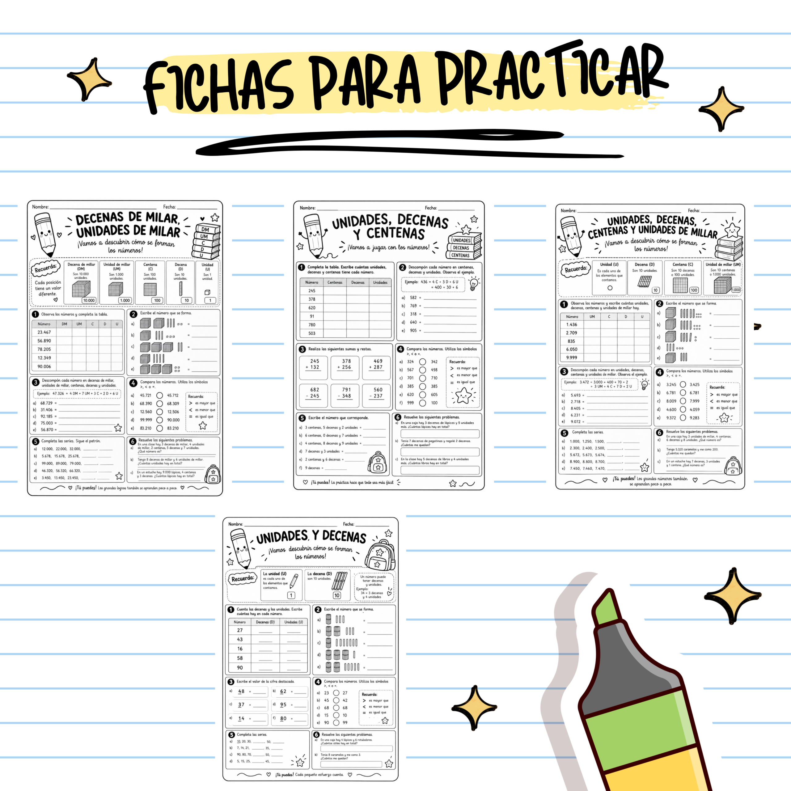 PACK VALOR POSICIONAL DE LOS NÚMEROS - Imagen 3