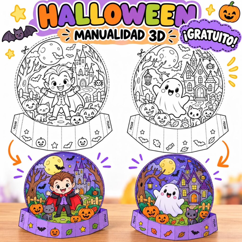 HALLOWEEN: MANUALIDAD 3D GRATUITA