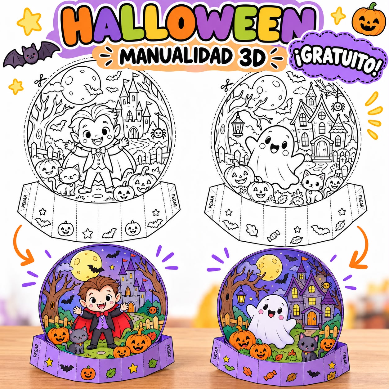 HALLOWEEN: MANUALIDAD 3D GRATUITA